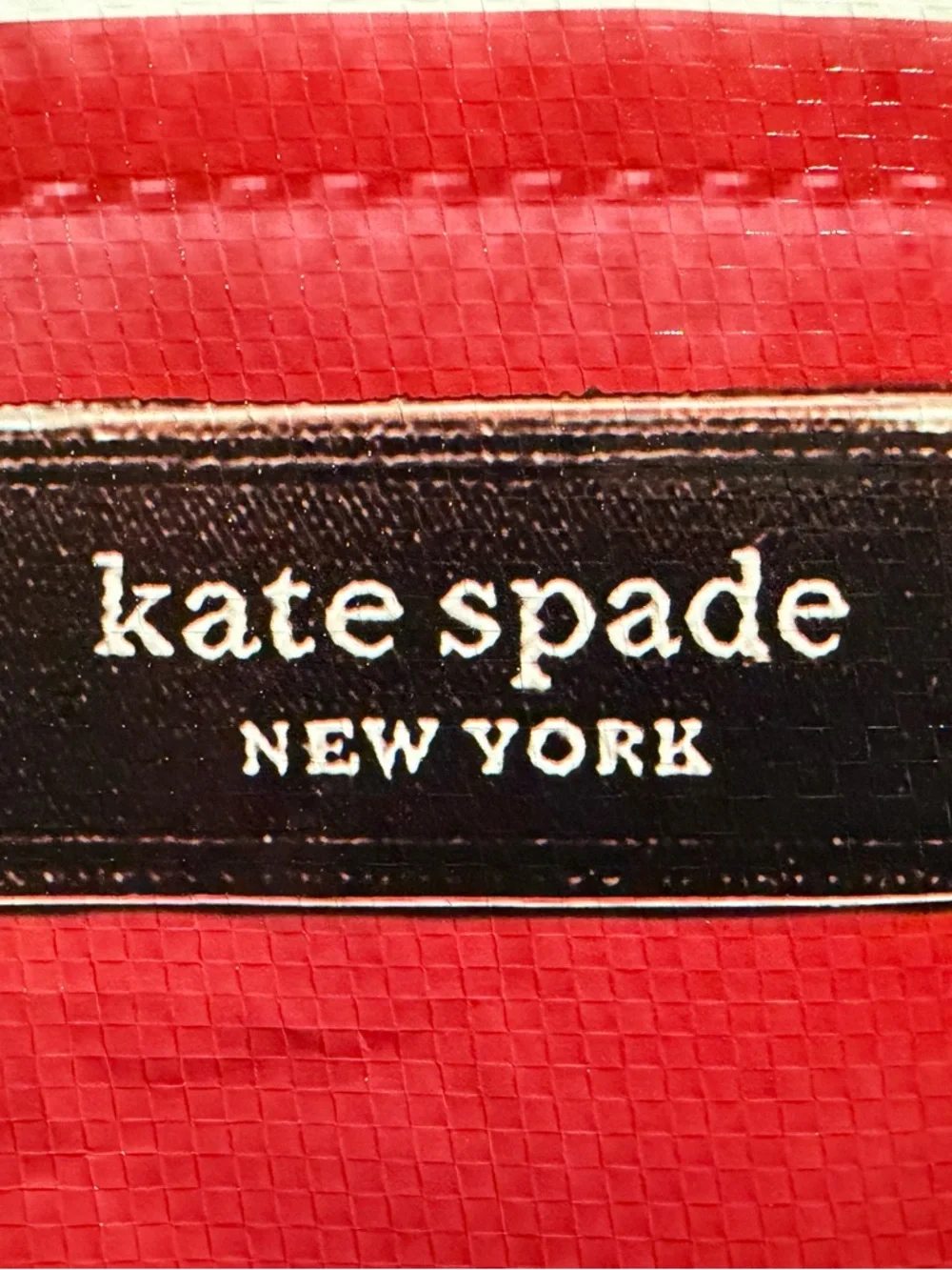 Kate Spade New York Large reusable vinyl Red and White shopping bag 18X24X10